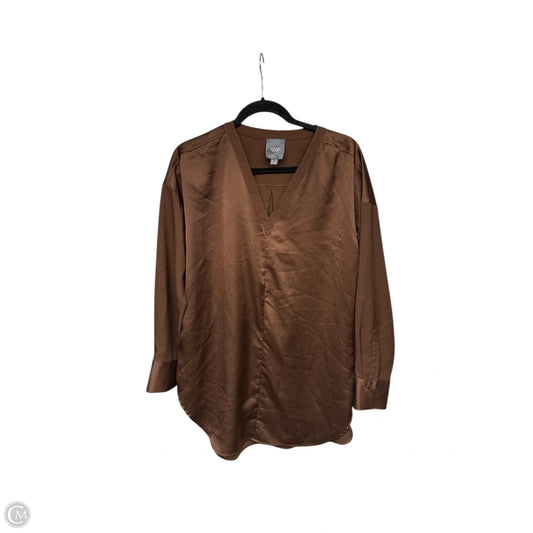 Top Long Sleeve By Lysse In Brown, Size: L