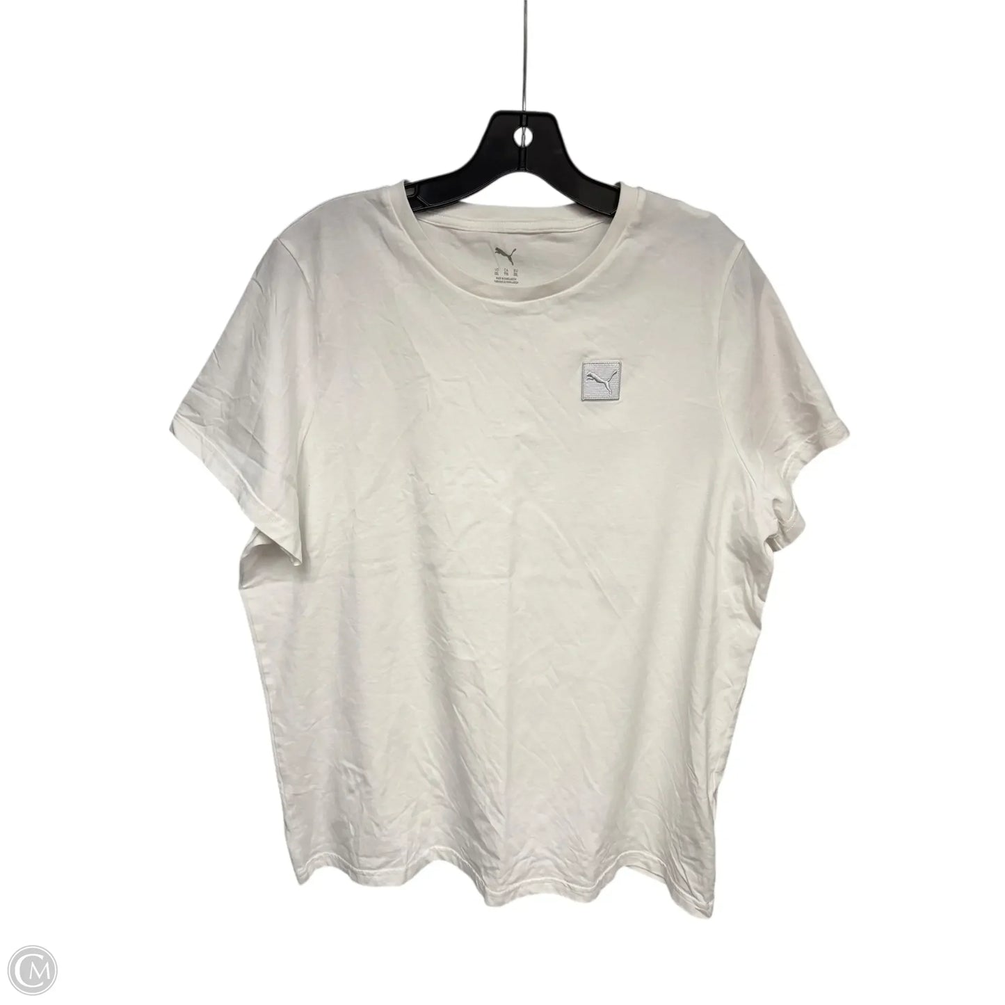 Athletic Top Short Sleeve By Puma In White, Size: Xxl