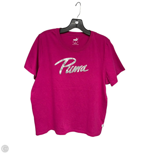 Athletic Top Short Sleeve By Puma In Purple, Size: Xxl
