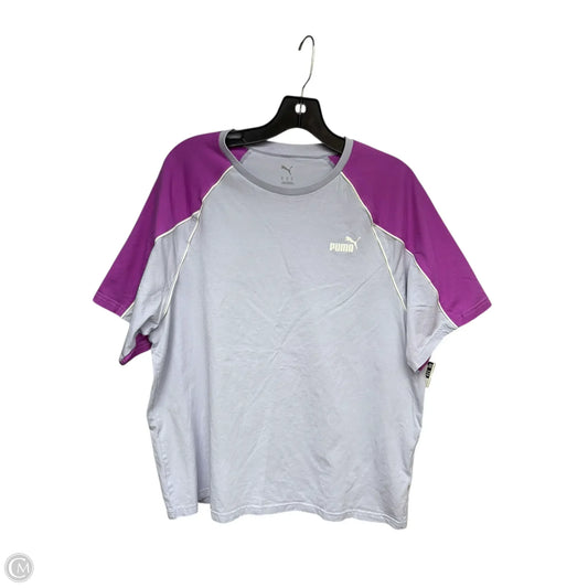 Athletic Top Short Sleeve By Puma In Purple, Size: Xl