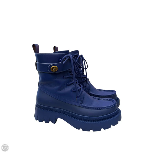 Boots Designer By Coach In Blue, Size: 8