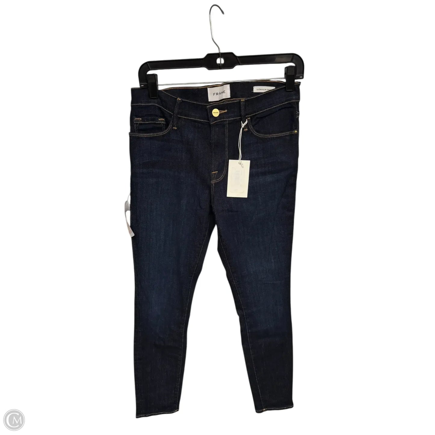 Jeans Skinny By Frame In Blue Denim, Size: 8