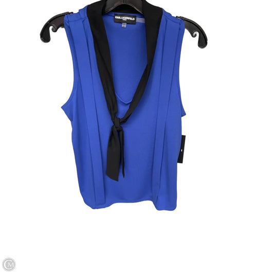 Top Sleeveless Designer By Karl Lagerfeld In Blue, Size: M
