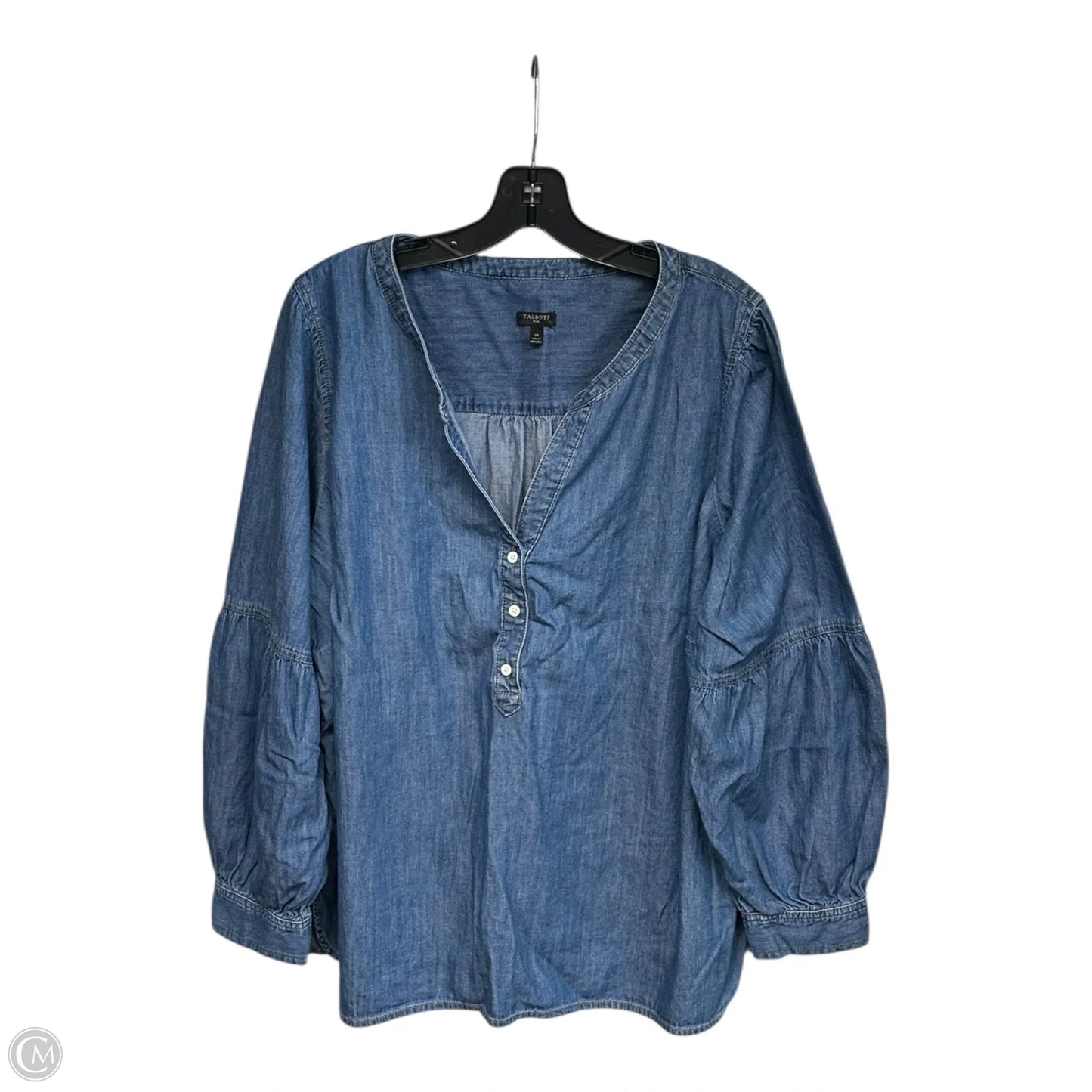 Top Long Sleeve By Talbots In Blue Denim, Size: 2x