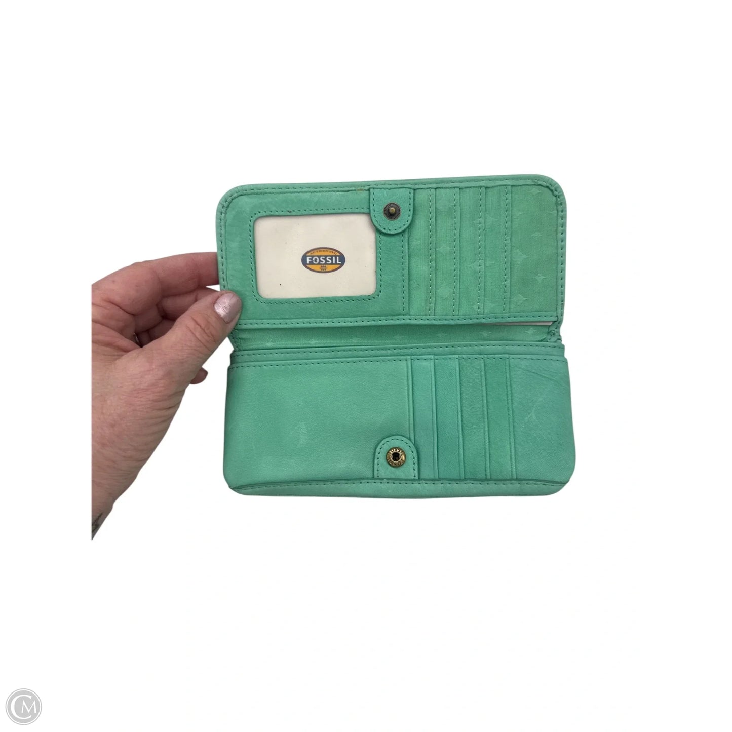 Wallet Leather By Fossil, Size: Large