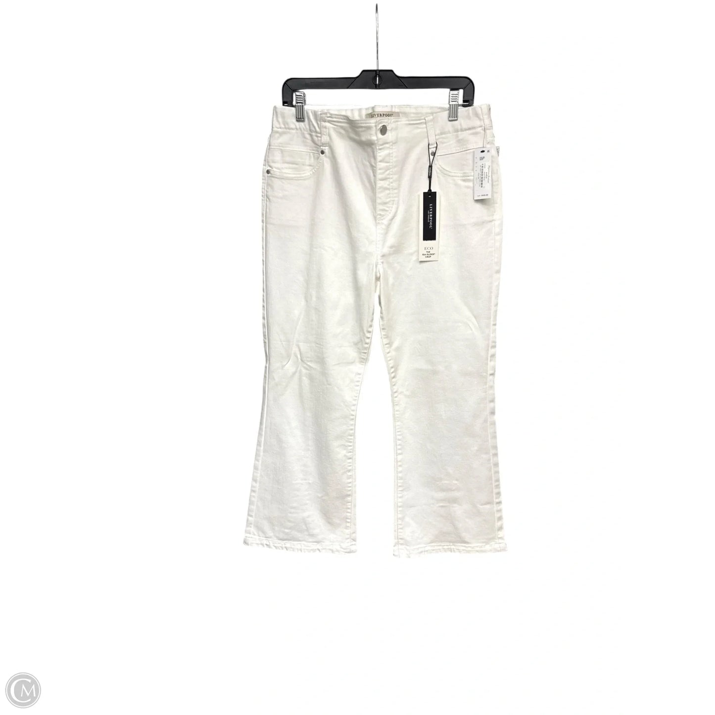 Pants Cropped By Liverpool In White, Size: 12