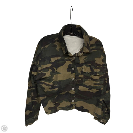 Jacket Shirt By Active Usa In Camouflage Print, Size: L