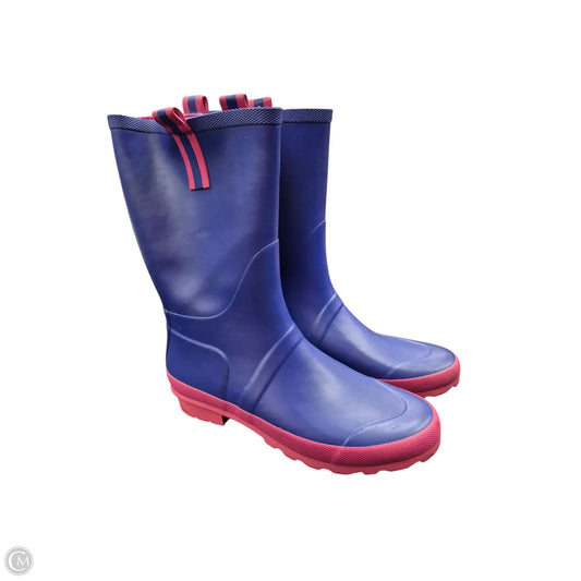 Boots Rain By Clothes Mentor In Blue & Pink, Size: 8