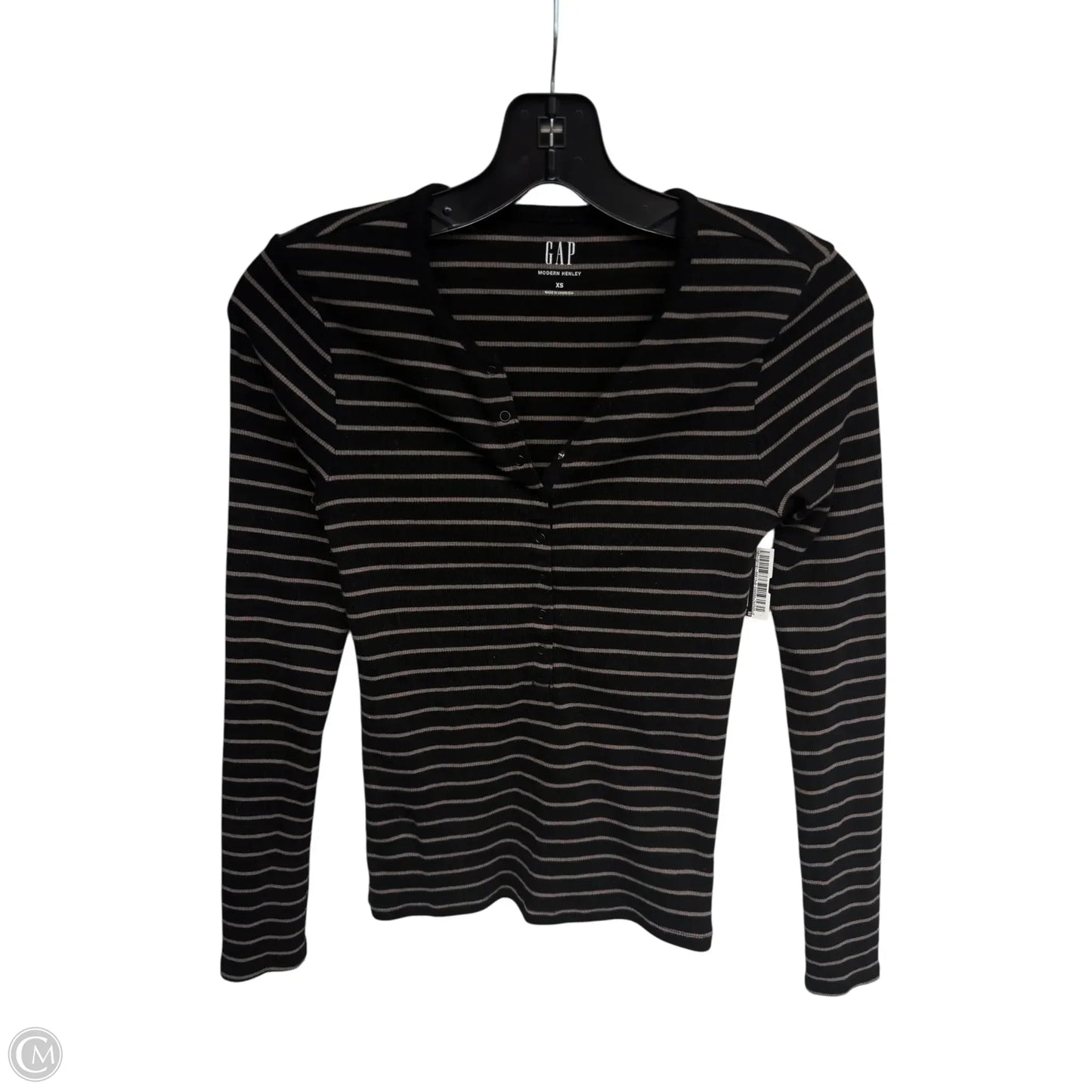 Top Long Sleeve Basic By Gap In Black, Size: Xs
