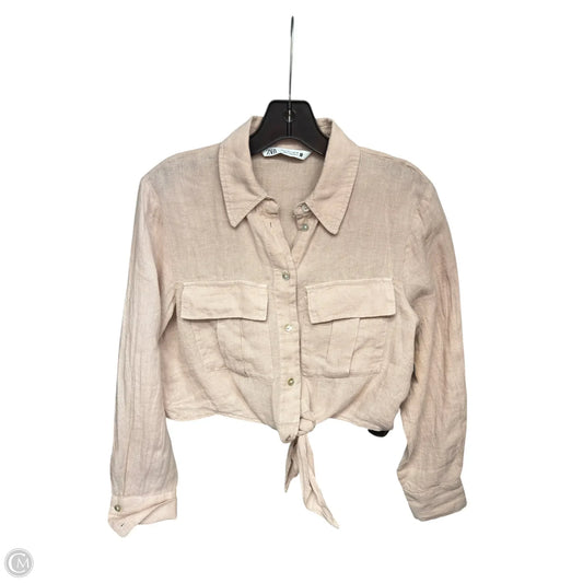 Top Long Sleeve By Zara In Pink, Size: S
