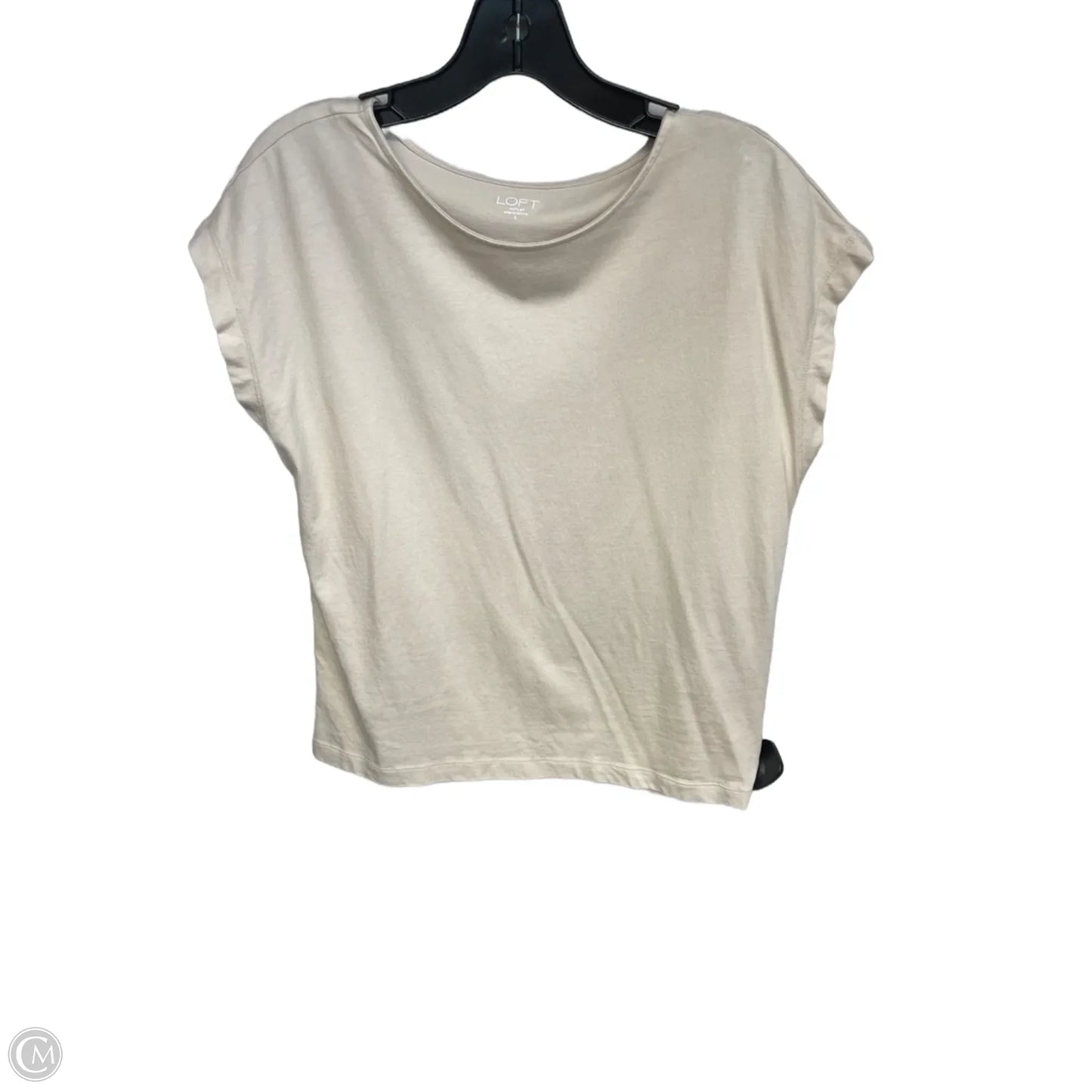 Top Short Sleeve By Loft In Cream, Size: S