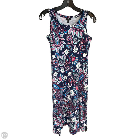 Dress Casual Midi By Talbots In Blue & Pink, Size: S