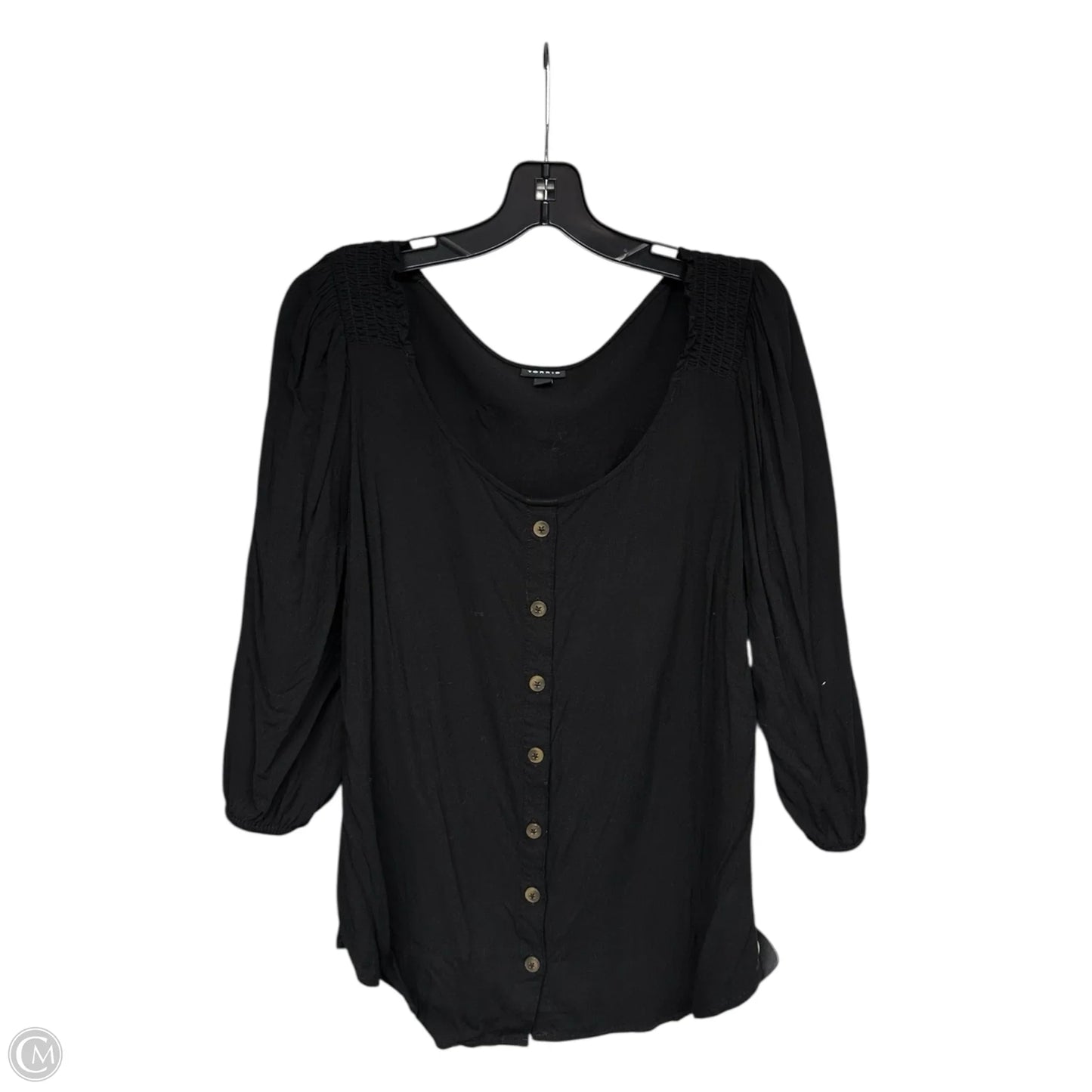 Top 3/4 Sleeve By Torrid In Black, Size: 1x
