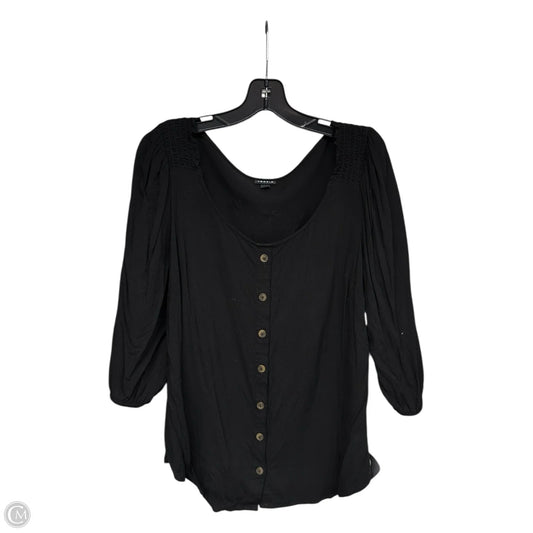 Top 3/4 Sleeve By Torrid In Black, Size: 1x