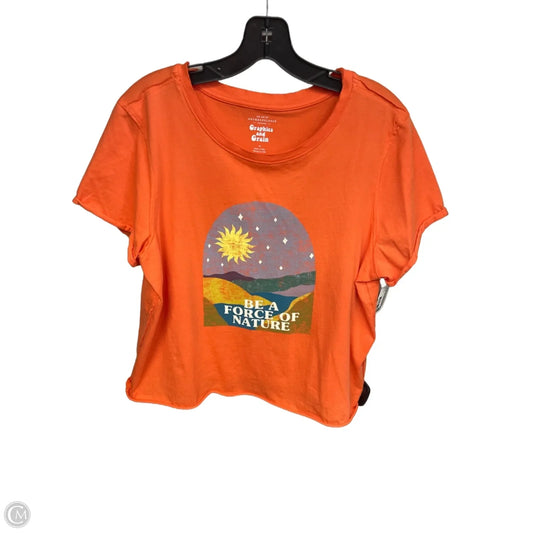 Top Short Sleeve By Anthropologie In Orange, Size: M