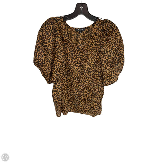 Top Short Sleeve By Madewell In Animal Print, Size: M