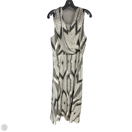 Dress Casual Maxi By Banana Republic In Black & Cream, Size: 14