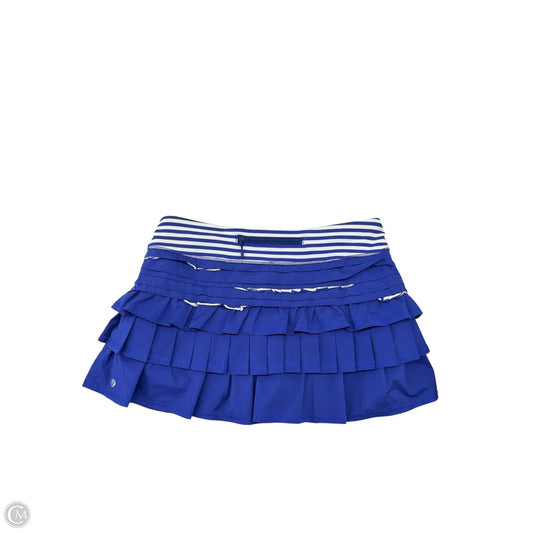 Athletic Skort By Lululemon In Blue & White, Size: 8