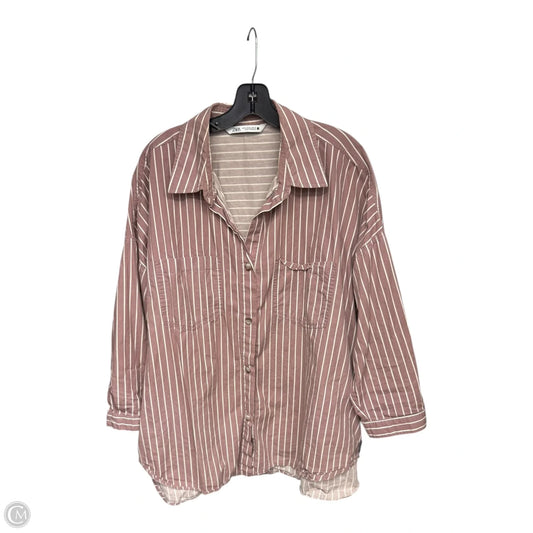 Top Long Sleeve By Zara In Pink, Size: Xl