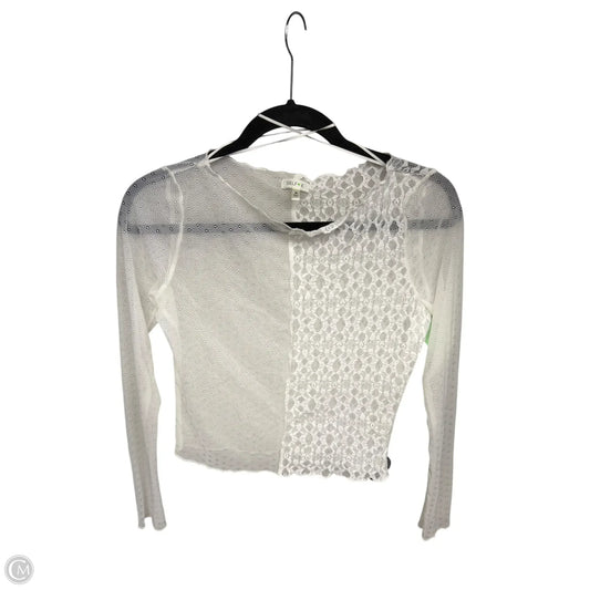 Top Long Sleeve By Clothes Mentor In White, Size: M