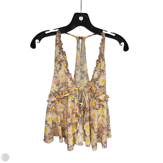 Top Sleeveless By Free People In White & Yellow, Size: Xs