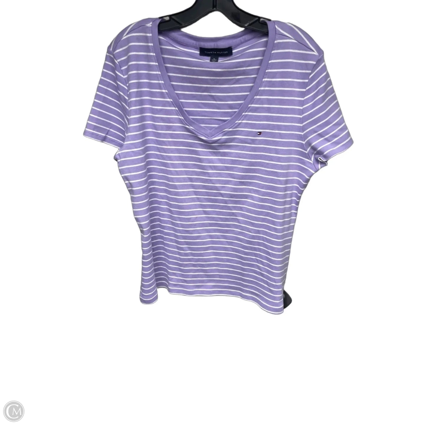 Top Short Sleeve By Tommy Hilfiger In Purple, Size: Xl
