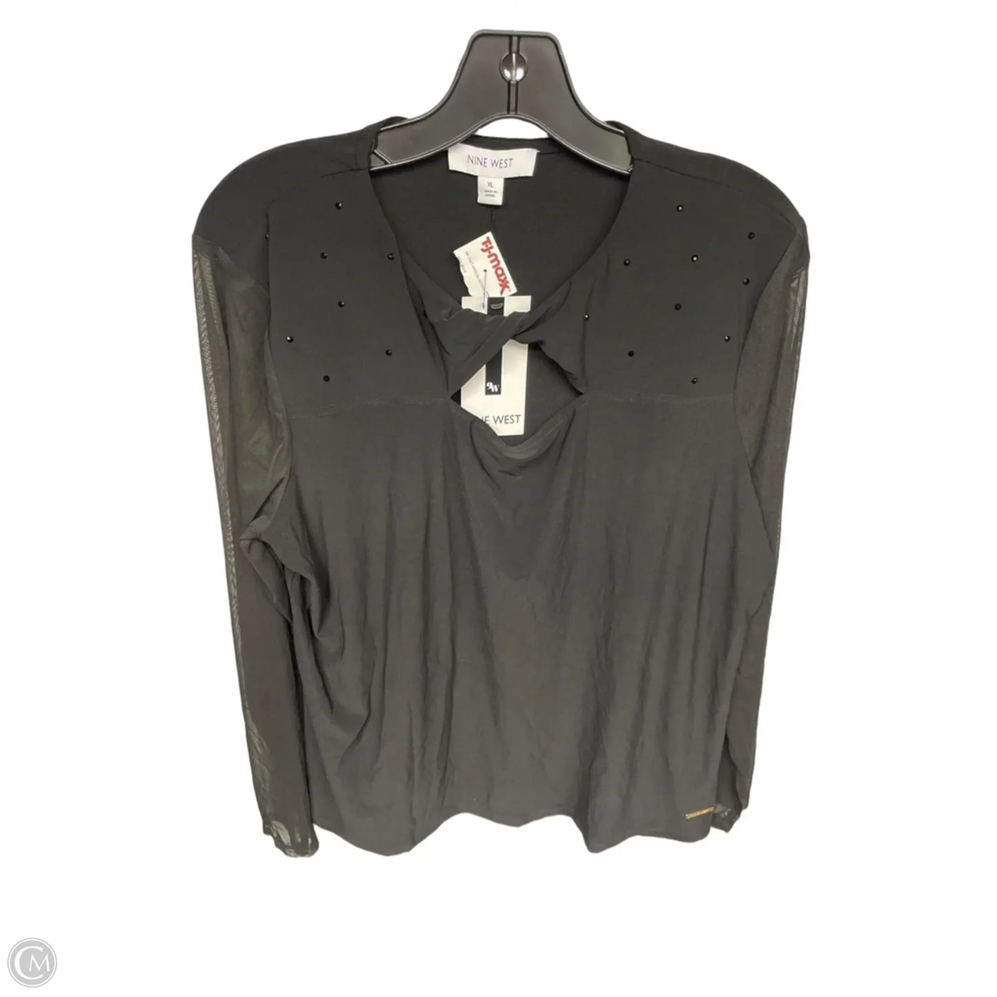 Top Long Sleeve By Nine West In Black, Size: Xl