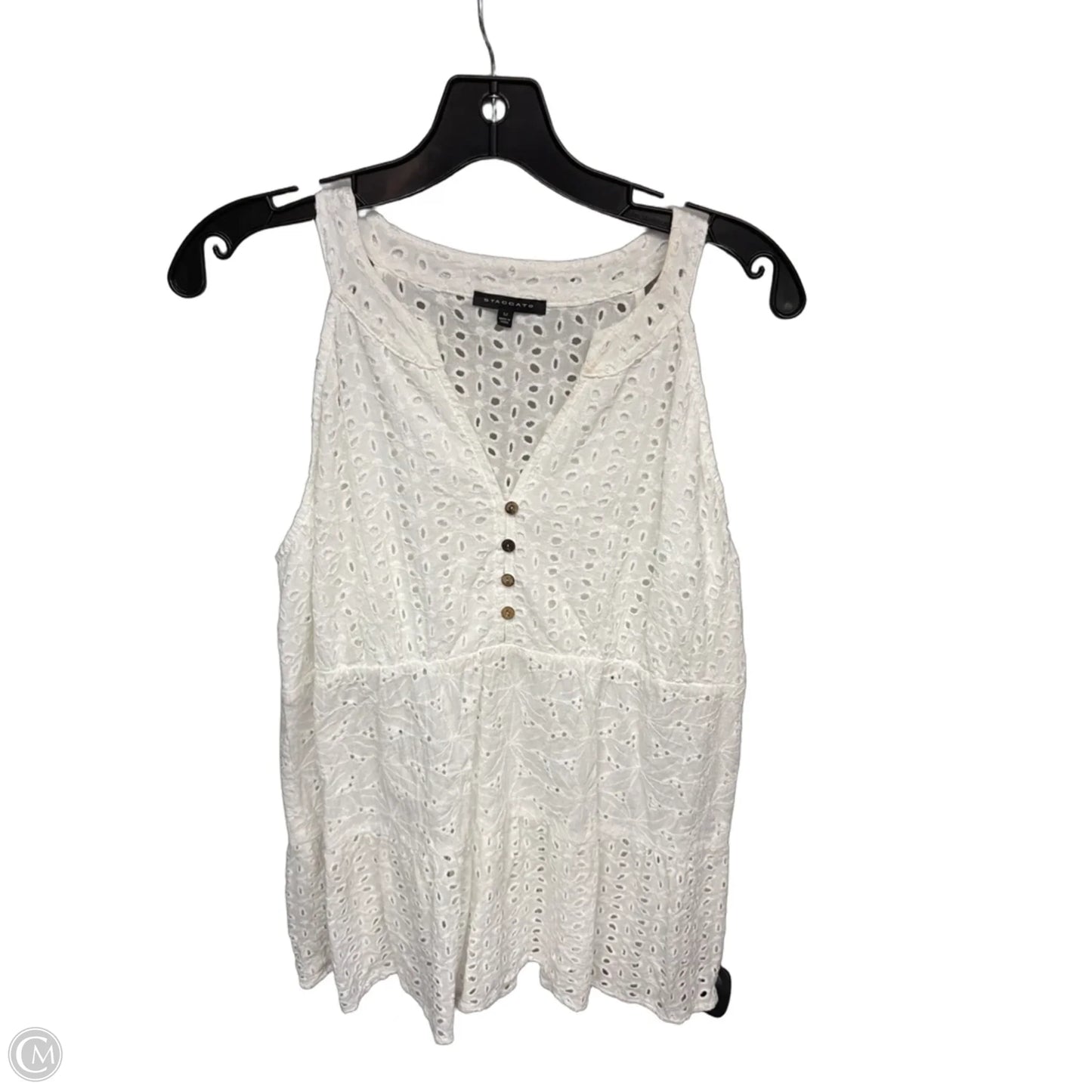 Top Sleeveless By Staccato In White, Size: M