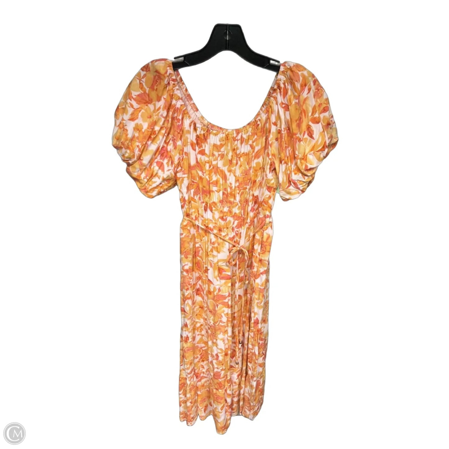 Dress Casual Midi By Clothes Mentor In Orange & Yellow, Size: S