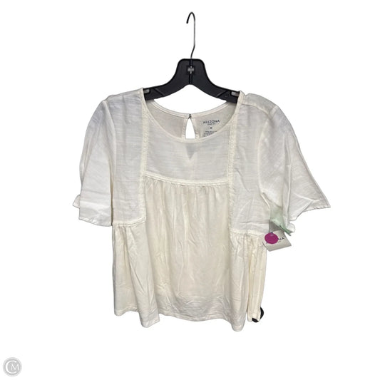 Top Short Sleeve By Arizona In Cream, Size: M