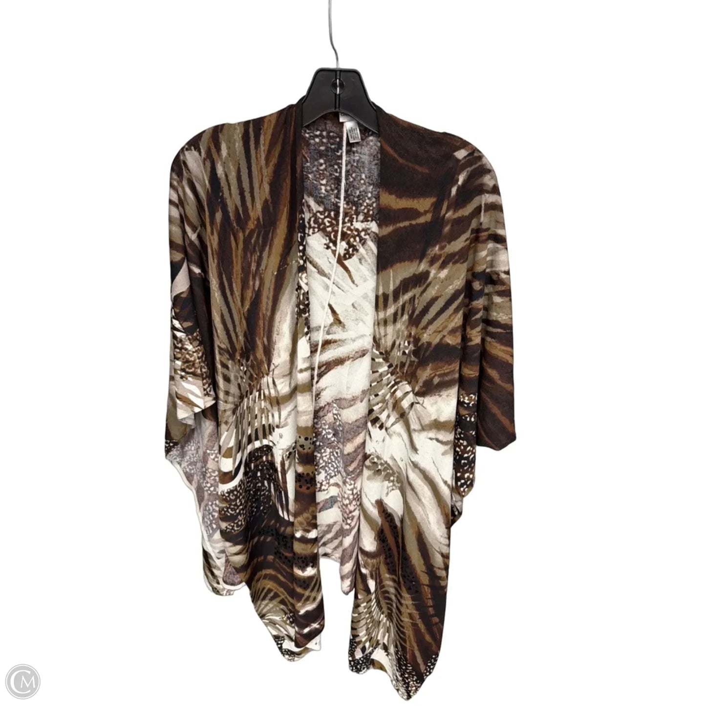 Shawl By Chicos In Brown & Cream, Size: Osfm