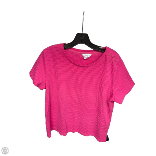 Top Short Sleeve By Liz Claiborne In Pink, Size: L