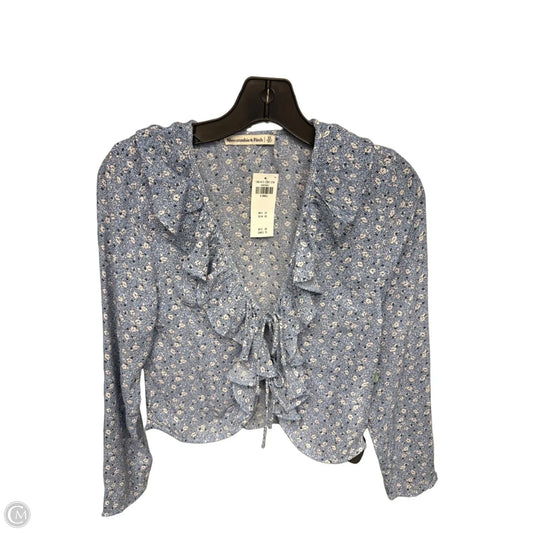 Top Long Sleeve By Abercrombie And Fitch In Blue & White, Size: Xs