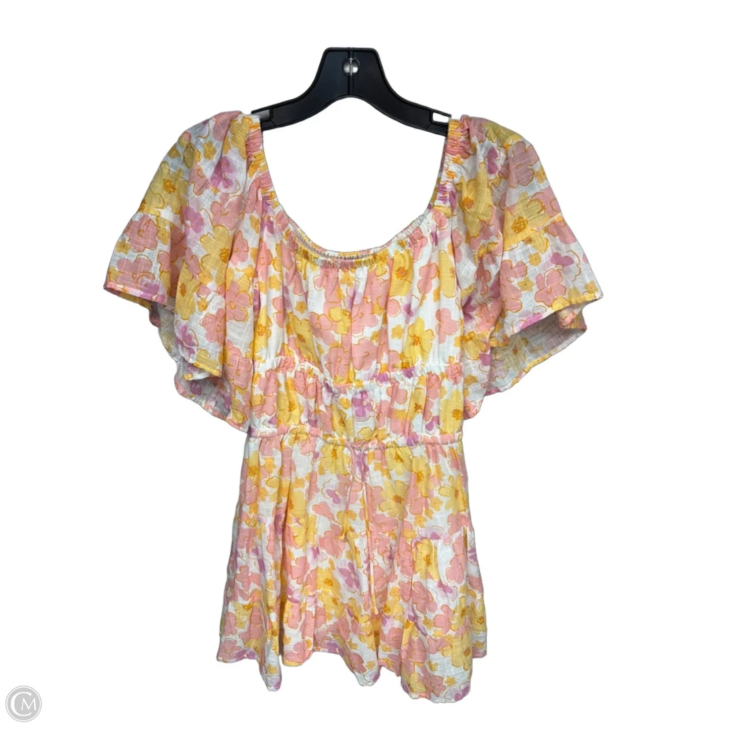 Dress Casual Midi By Clothes Mentor In Pink & Yellow, Size: S