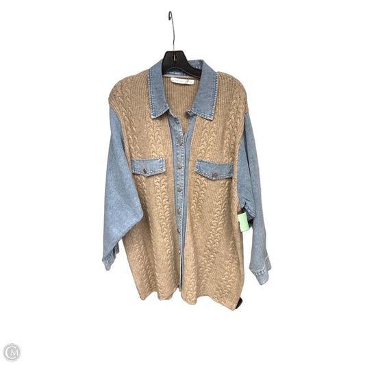 Jacket Denim By Altard State In Blue & Cream, Size: L