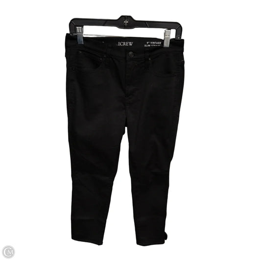 Jeans Straight By J. Crew In Black Denim, Size: 6