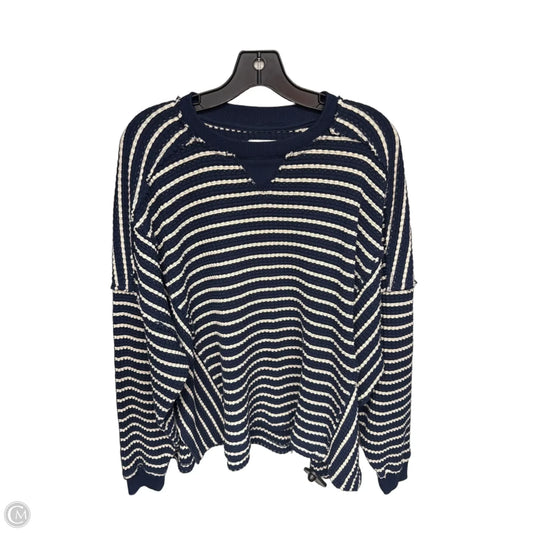 Sweater By American Eagle In Blue & Cream, Size: Xs