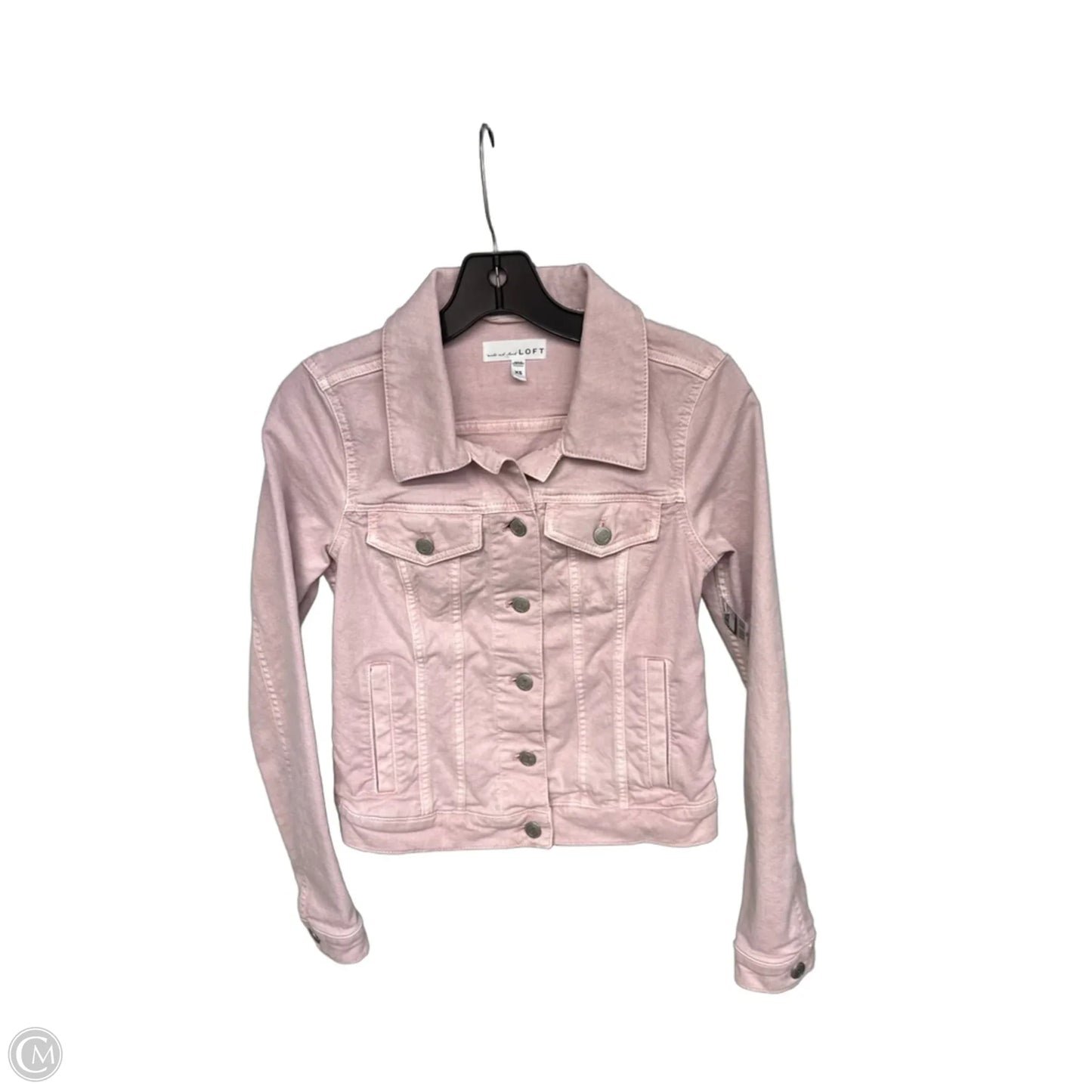 Jacket Denim By Loft In Pink Denim, Size: Xs