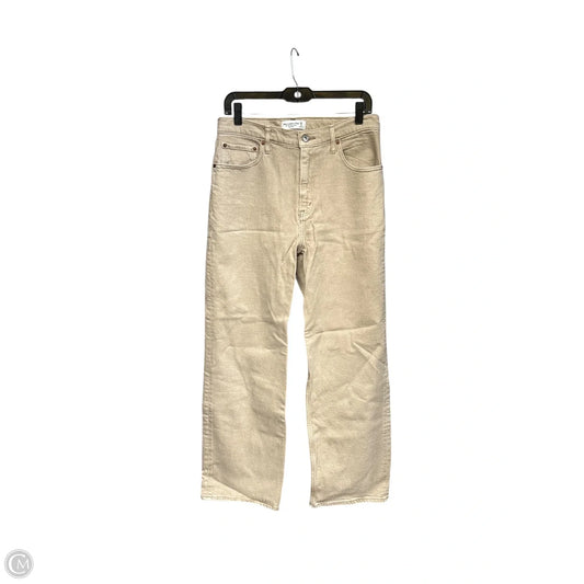 Jeans Straight By Abercrombie And Fitch In Tan Denim, Size: 8
