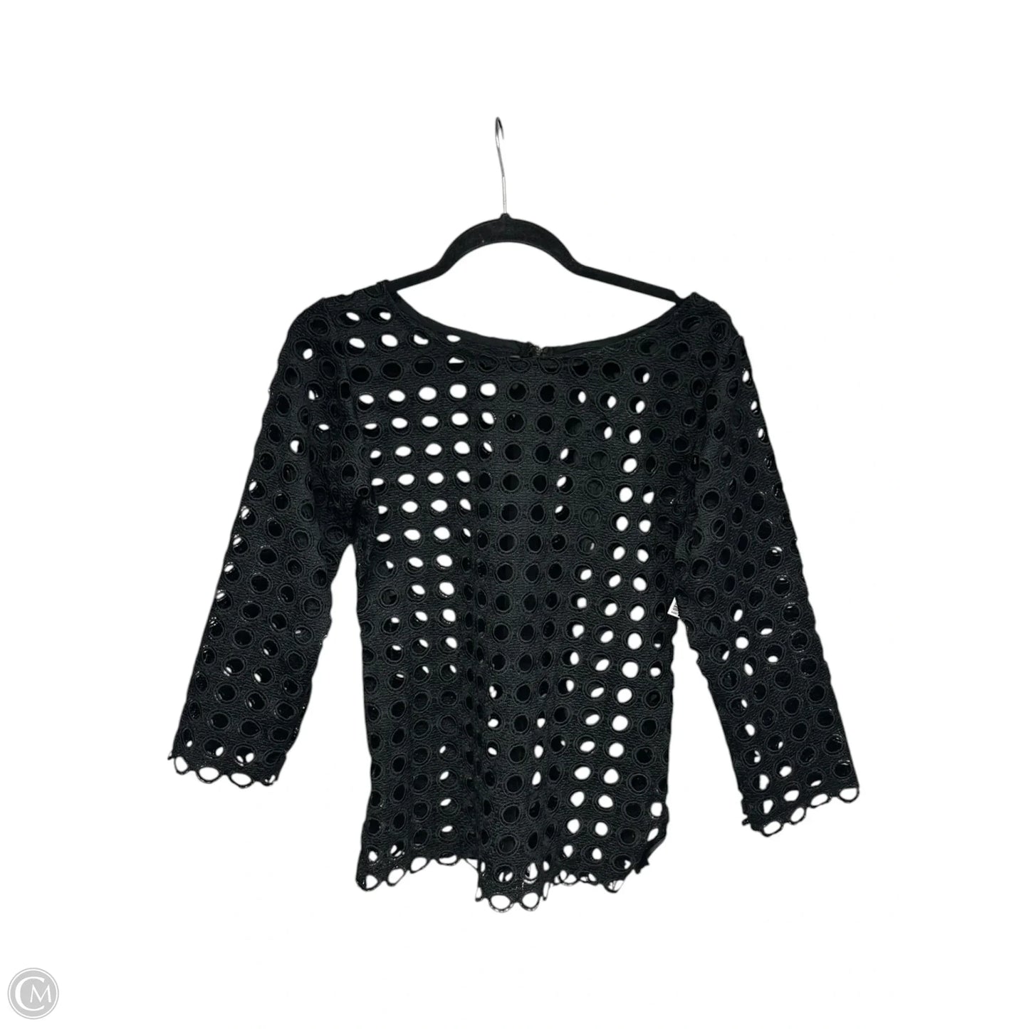 Top 3/4 Sleeve By Clothes Mentor In Black