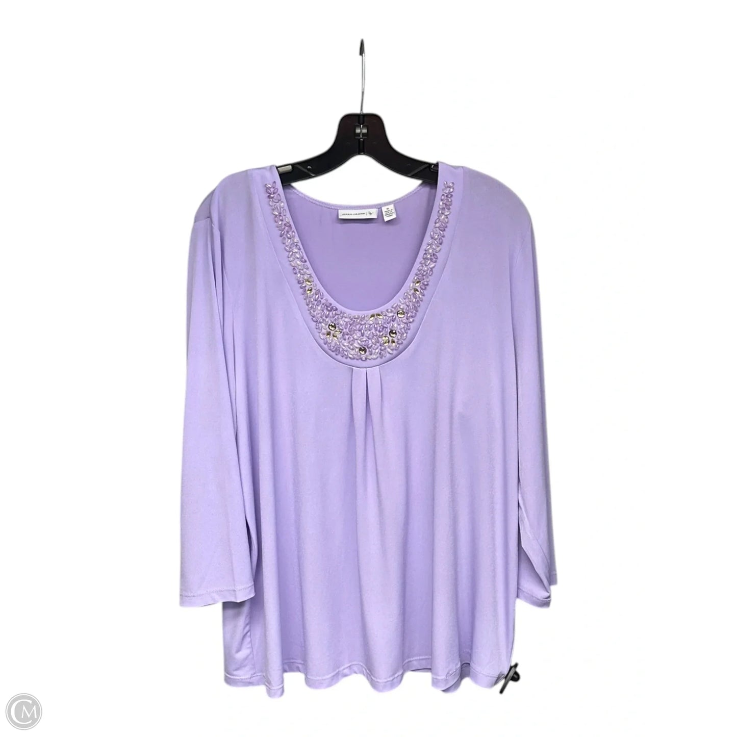 Top 3/4 Sleeve By Susan Graver In Purple, Size: Xl
