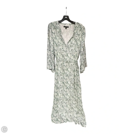 Dress Casual Maxi By Banana Republic In Green & White, Size: M