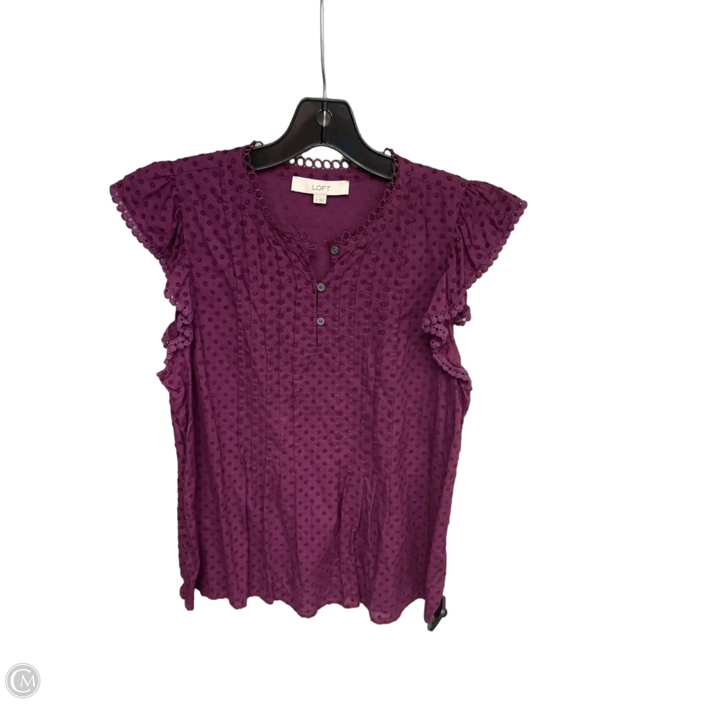 Top Sleeveless By Loft In Purple, Size: M