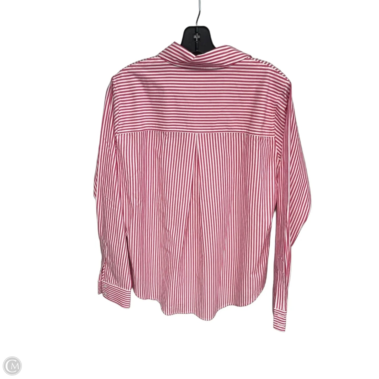 Top Long Sleeve By Evereve In Pink & White, Size: S