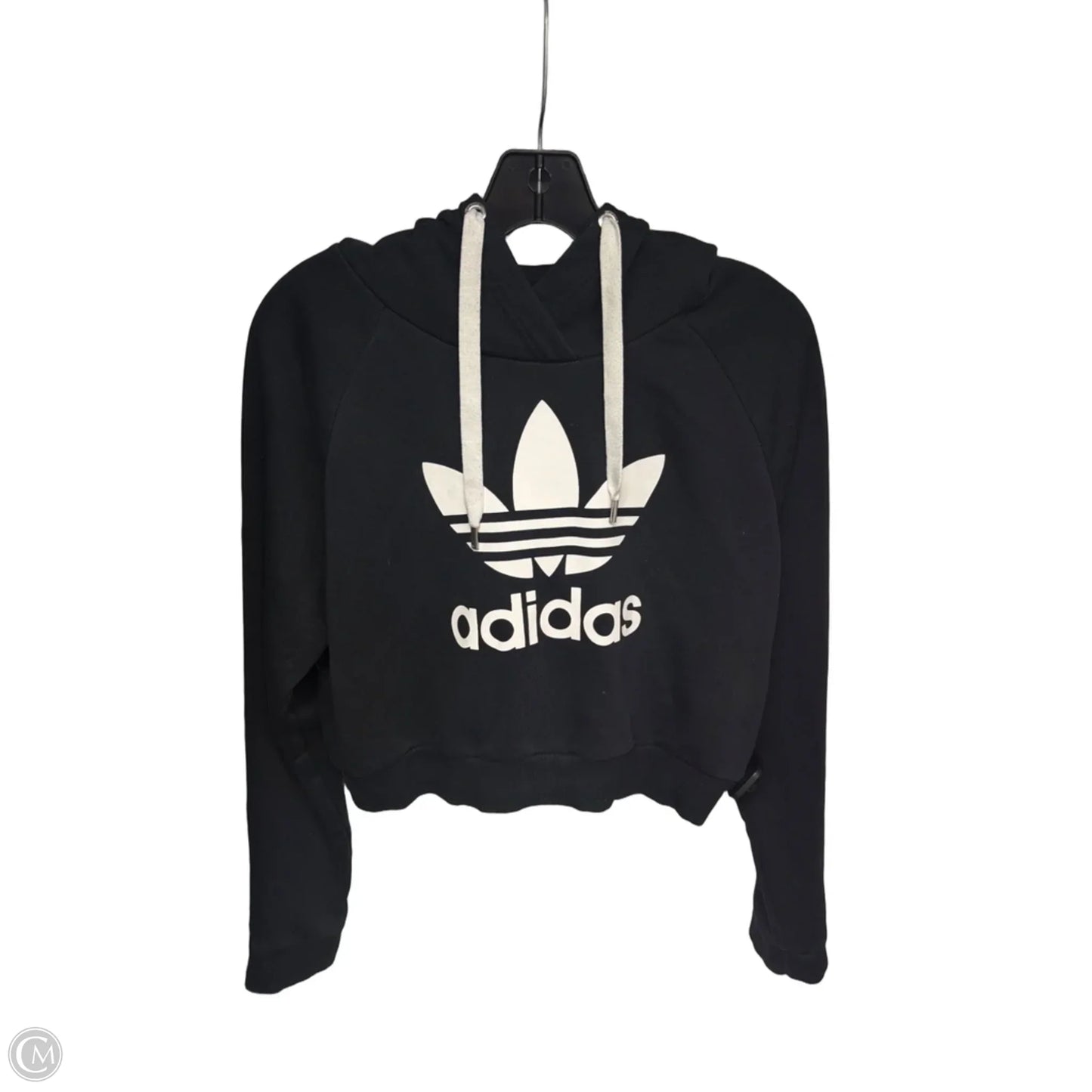 Athletic Sweatshirt Hoodie By Adidas In Black, Size: M