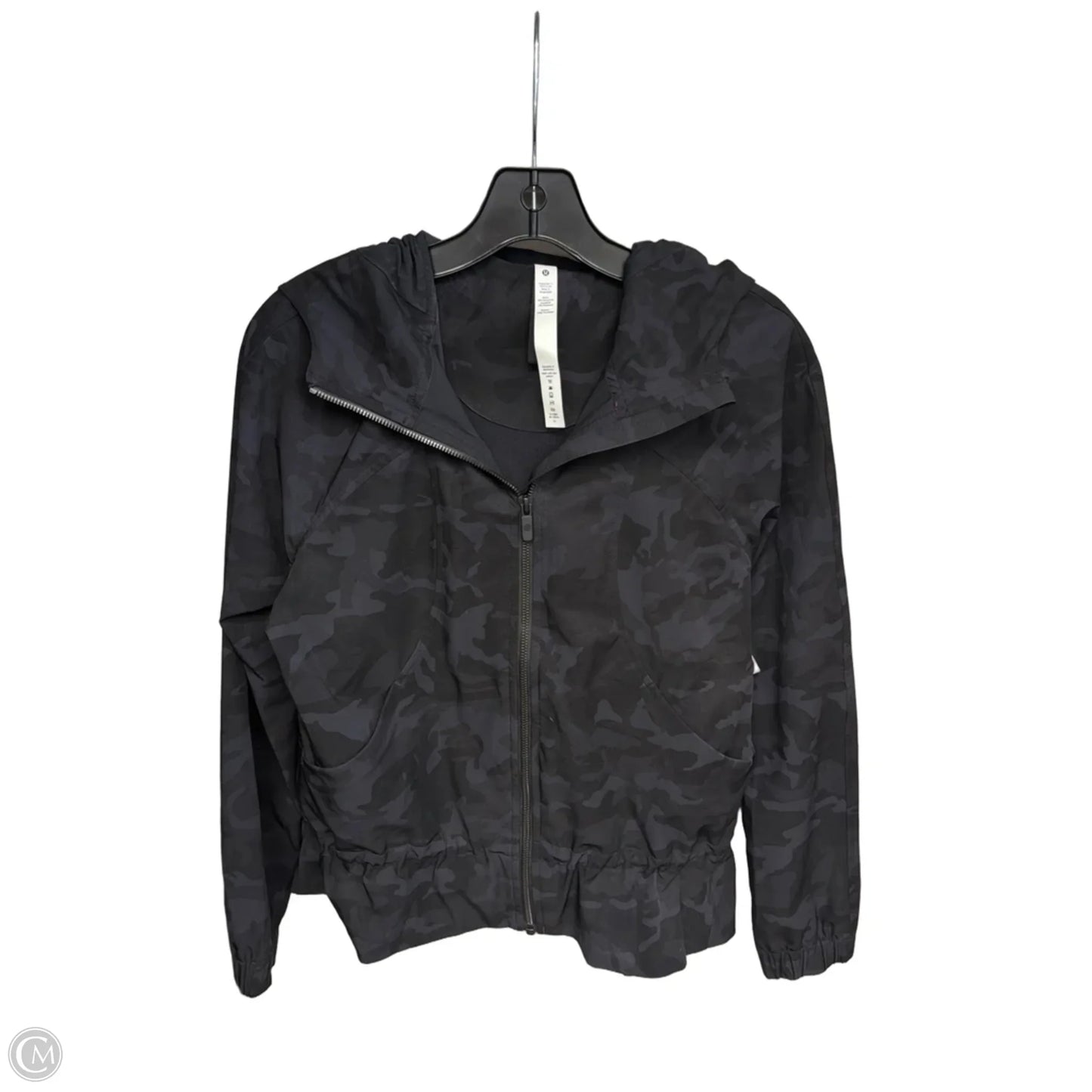Athletic Jacket By Lululemon In Black & Blue, Size: 4