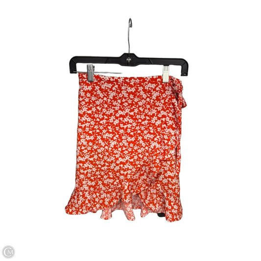 Skirt Mini & Short By J. Crew In Orange & White, Size: Xs
