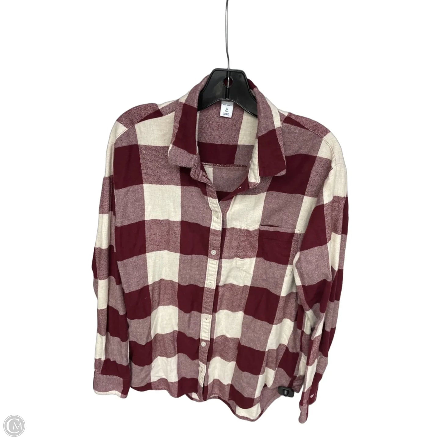 Top Long Sleeve By Old Navy In Red & White, Size: M