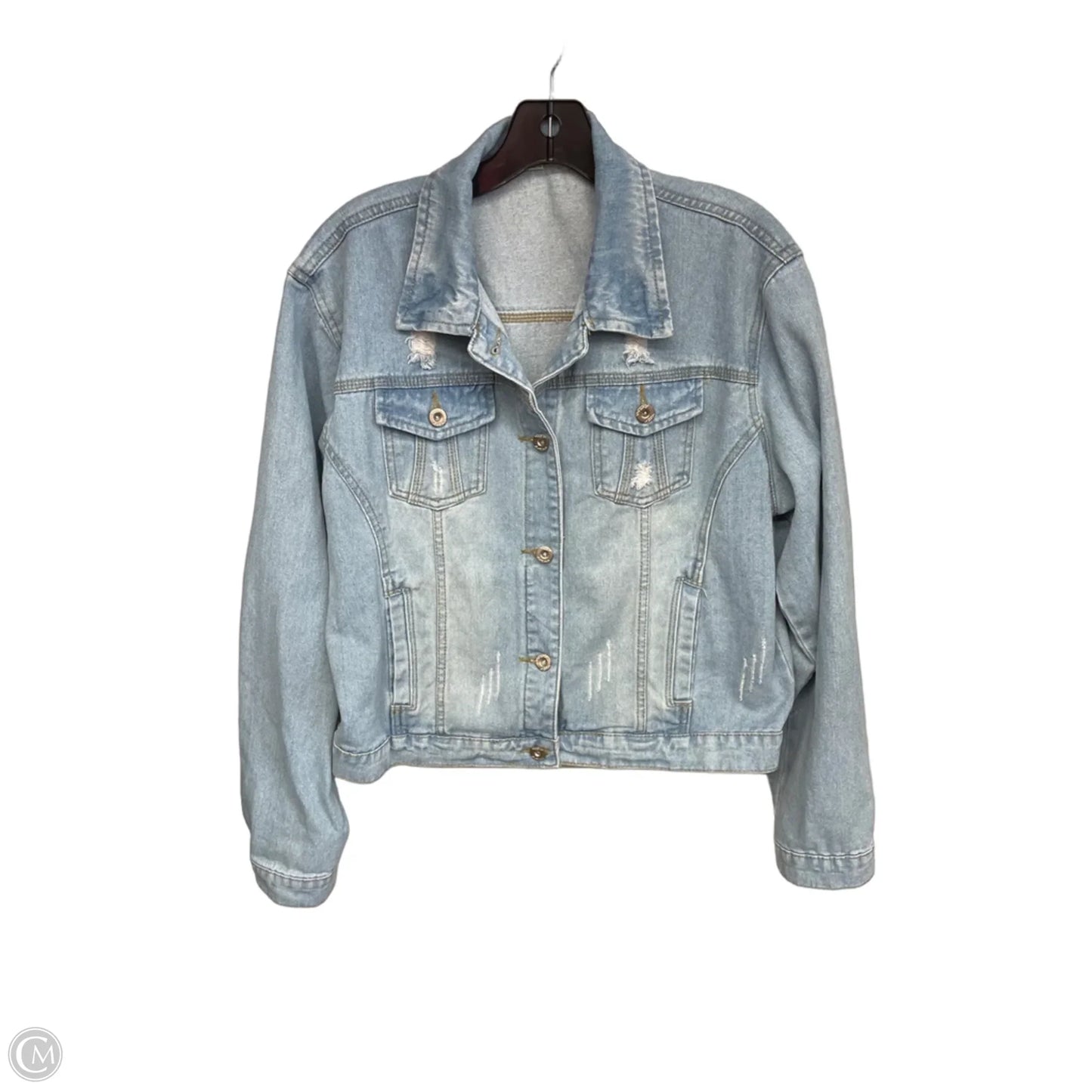 Jacket Denim By Clothes Mentor In Blue Denim, Size: Xl