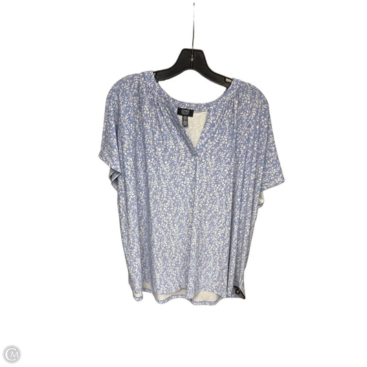 Top Short Sleeve By Jones New York In Blue, Size: 3x